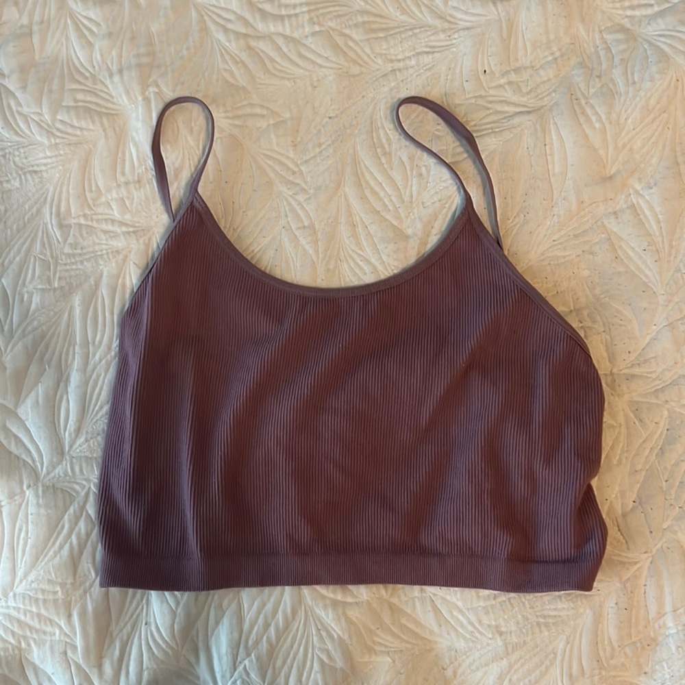 purple crop top